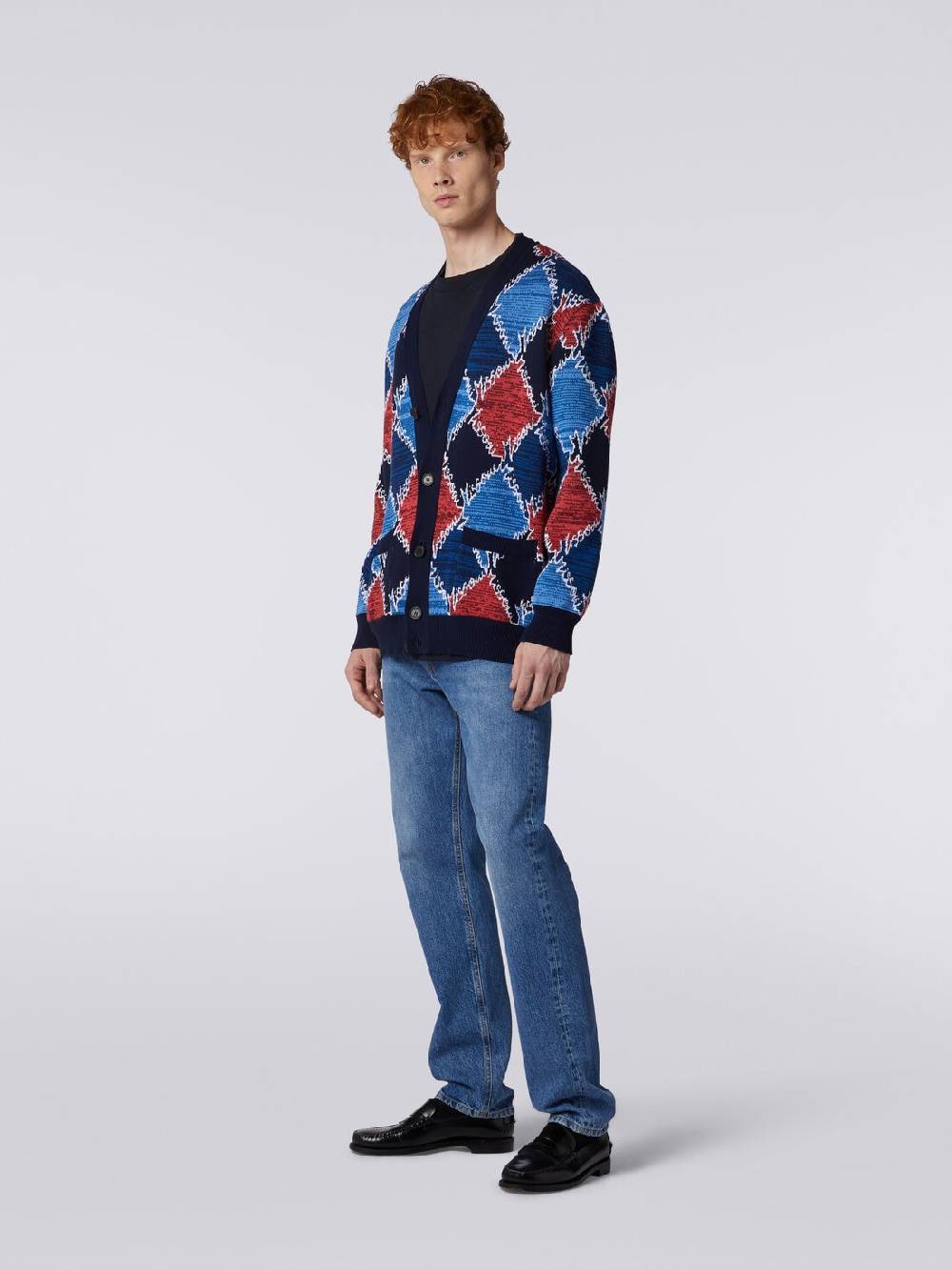 Missoni Cardigan in cotone a losanghe con scritta logo Offerta natalizia
