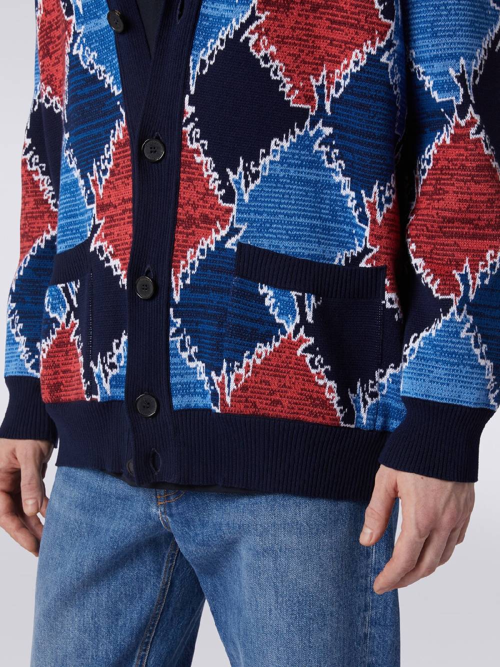 Missoni Cardigan in cotone a losanghe con scritta logo Offerta natalizia