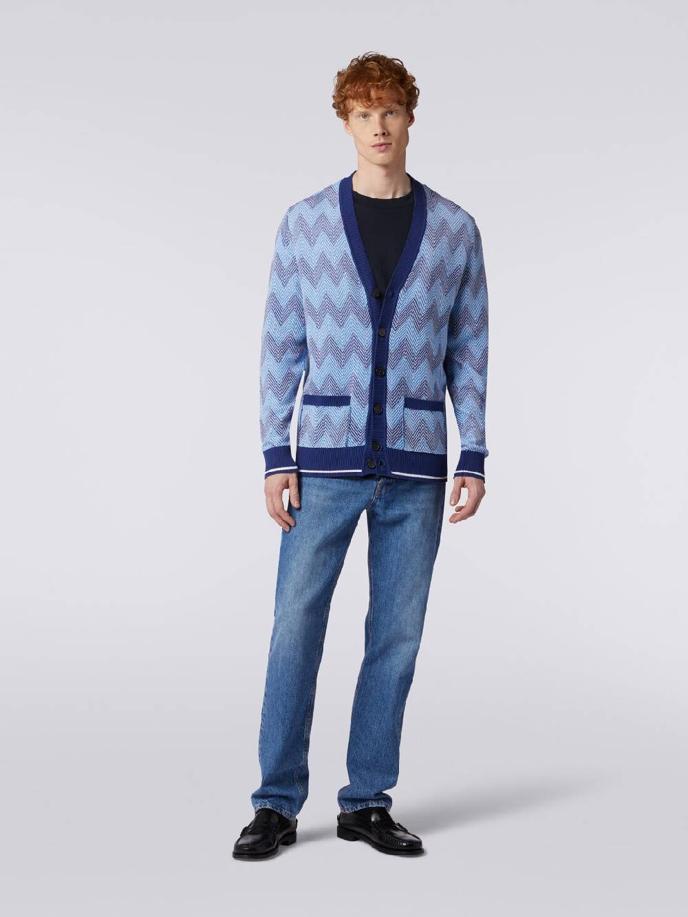 Missoni Cardigan in maglia di cotone chevron con profili a contrasto Offerta Pasqua