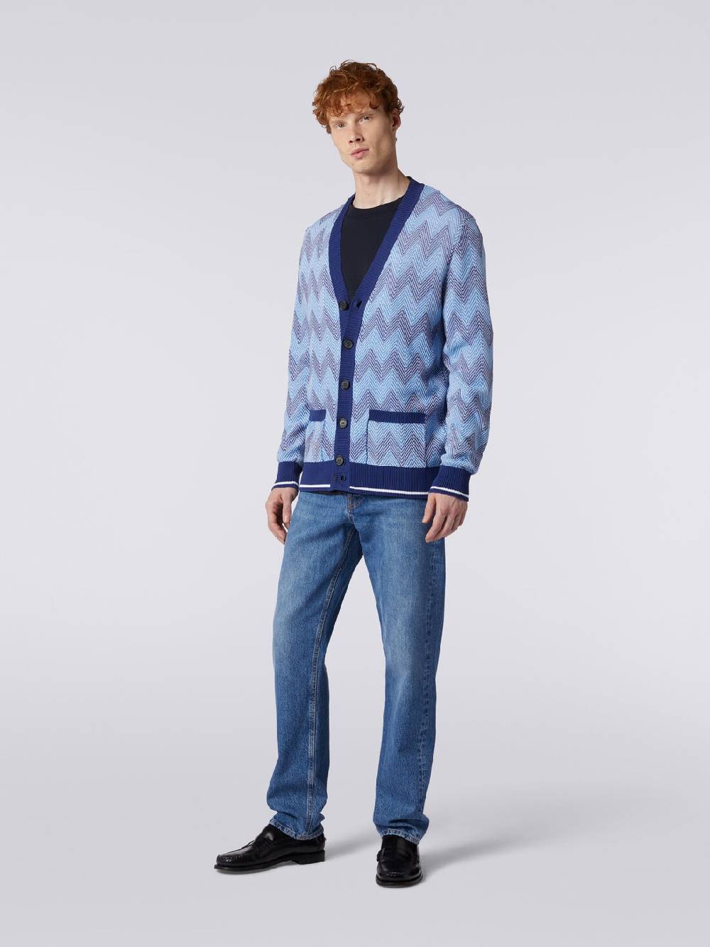Missoni Cardigan in maglia di cotone chevron con profili a contrasto Offerta Pasqua