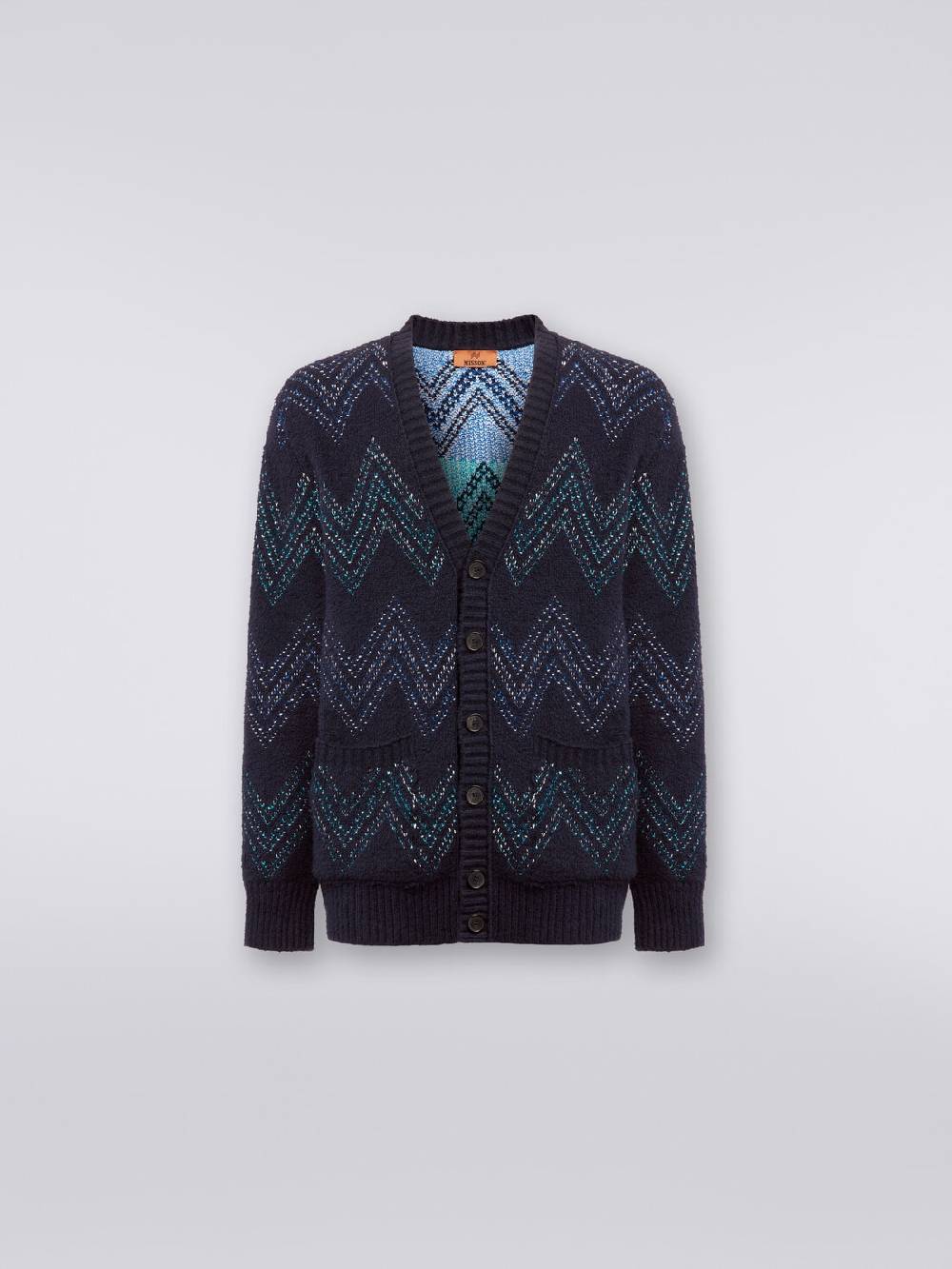 Missoni Cardigan con scollatura a V in misto cotone zig zag Offerta Giorno del Papà