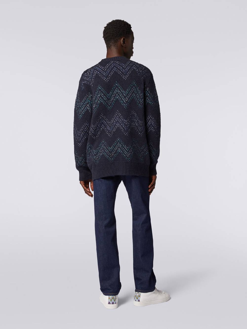 Missoni Cardigan con scollatura a V in misto cotone zig zag Offerta Giorno del Papà