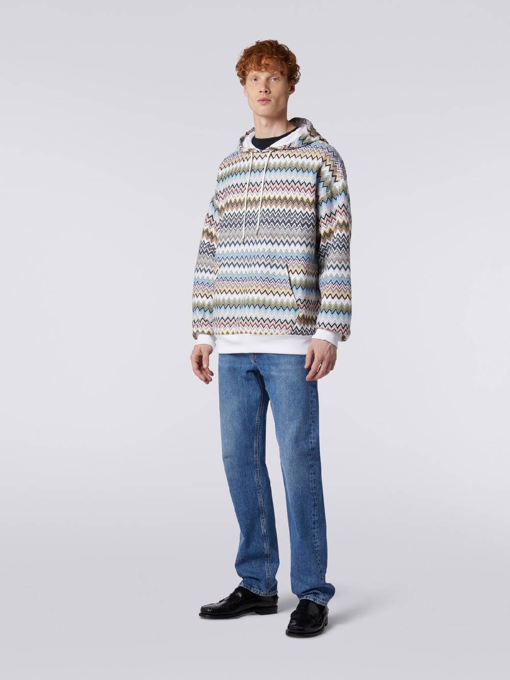 Missoni Felpa con cappuccio in cotone zig zag Smaltimento dello stoccaggio