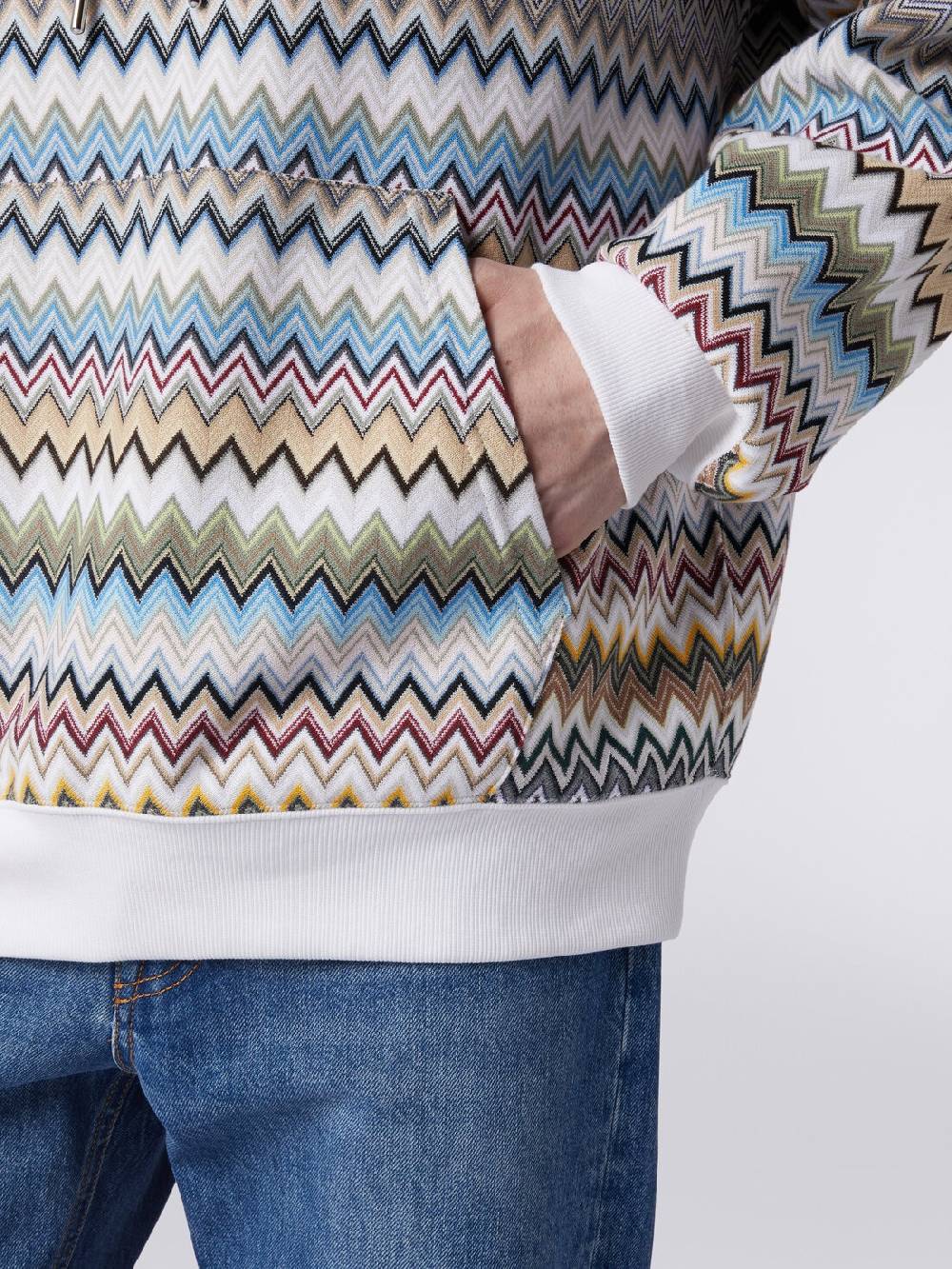 Missoni Felpa con cappuccio in cotone zig zag Smaltimento dello stoccaggio