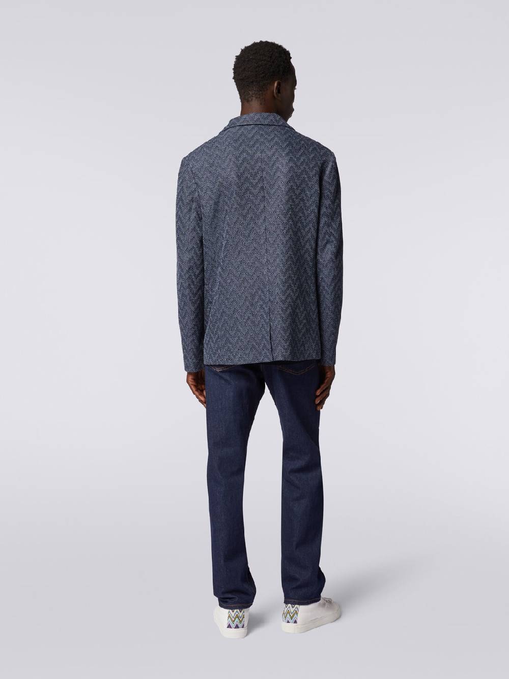 Missoni Blazer monopetto in cotone zig zag Online Outlet