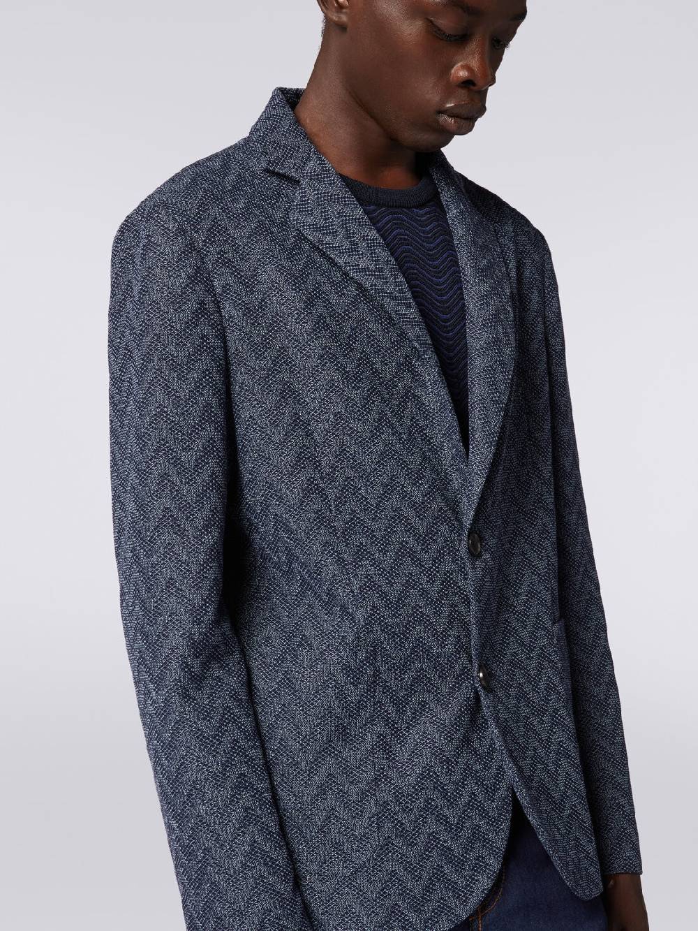 Missoni Blazer monopetto in cotone zig zag Online Outlet