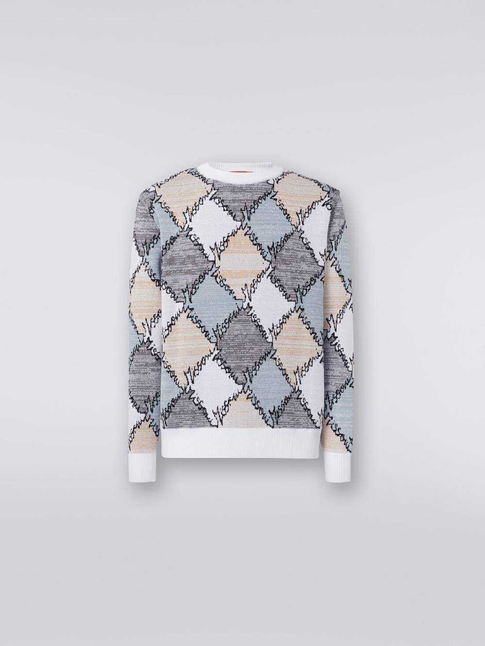 Missoni Pullover giorocollo in cotone a losanghe con scritta logo Bestseller