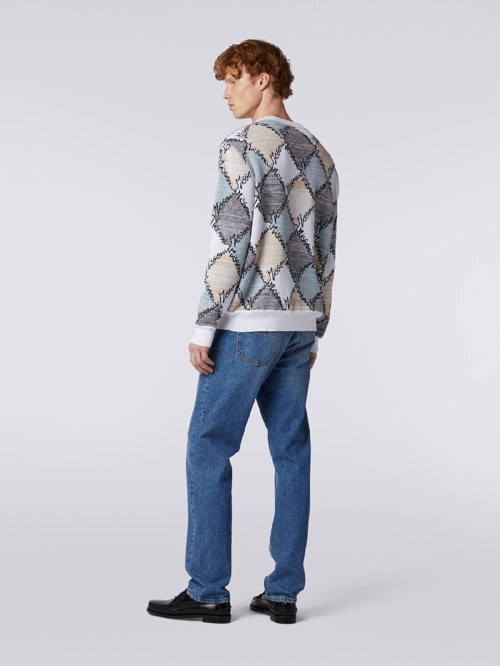 Missoni Pullover giorocollo in cotone a losanghe con scritta logo Bestseller