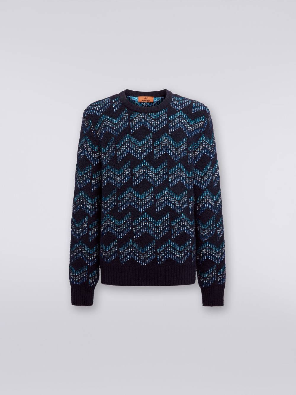 Missoni Pullover girocollo in misto cotone motivo zig zag Offerte stagionali