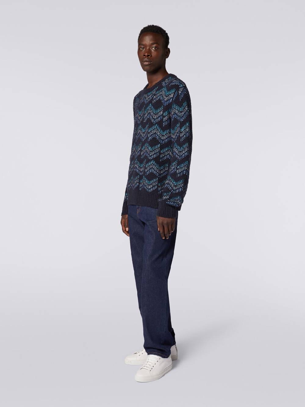Missoni Pullover girocollo in misto cotone motivo zig zag Offerte stagionali