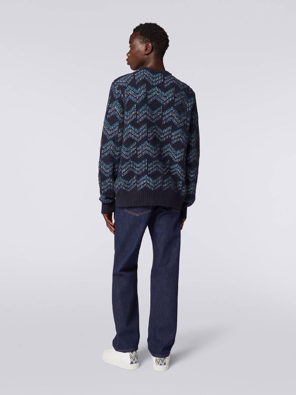 Missoni Pullover girocollo in misto cotone motivo zig zag Offerte stagionali
