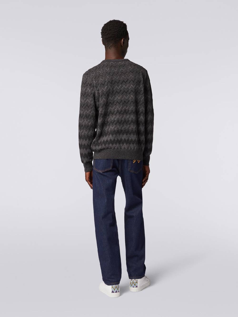 Missoni Pullover girocollo in cachemire con zig zag Liquidazione