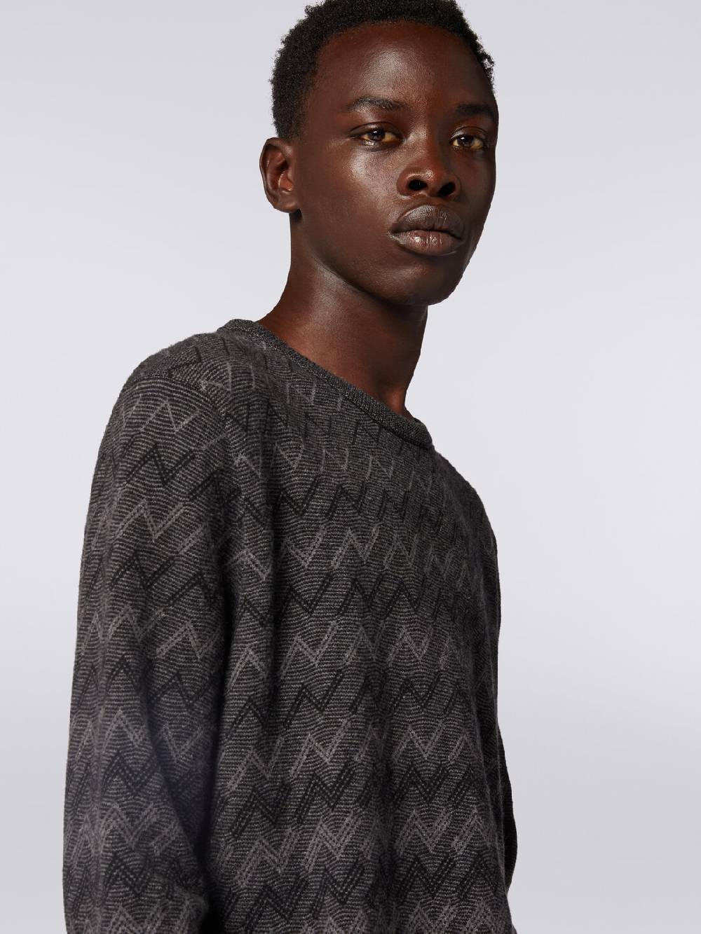 Missoni Pullover girocollo in cachemire con zig zag Liquidazione
