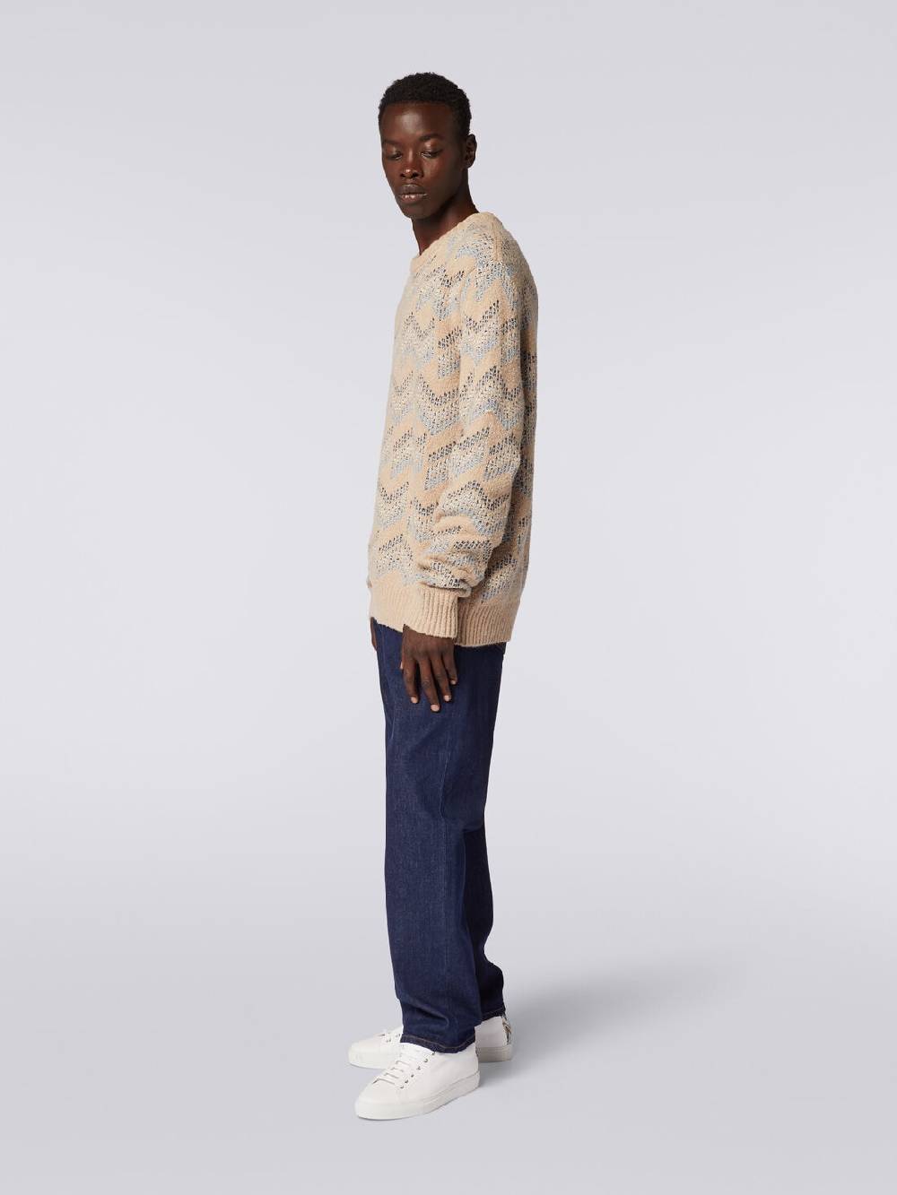 Missoni Pullover girocollo in misto cotone motivo zig zag Offerte giornaliere