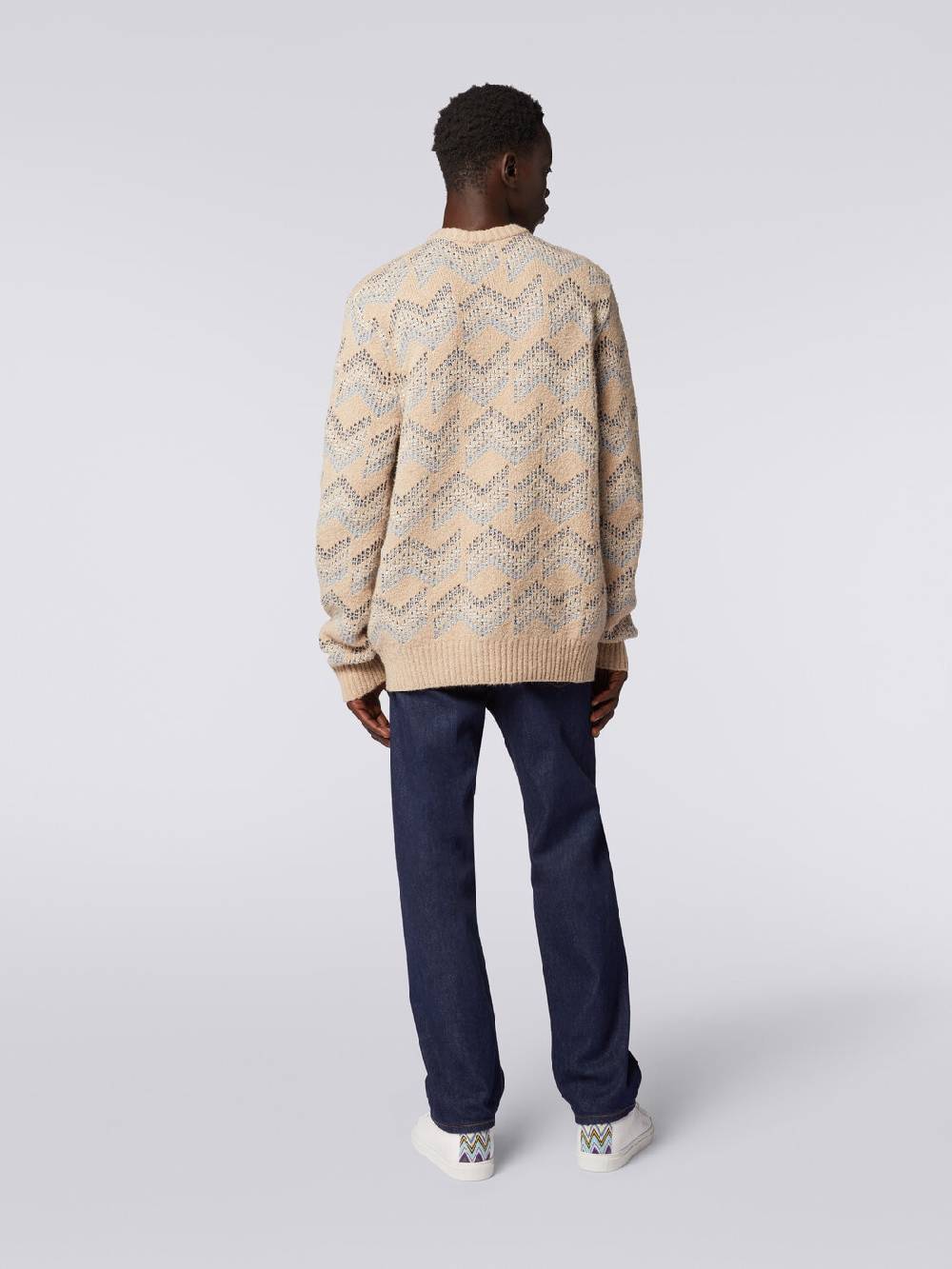 Missoni Pullover girocollo in misto cotone motivo zig zag Offerte giornaliere