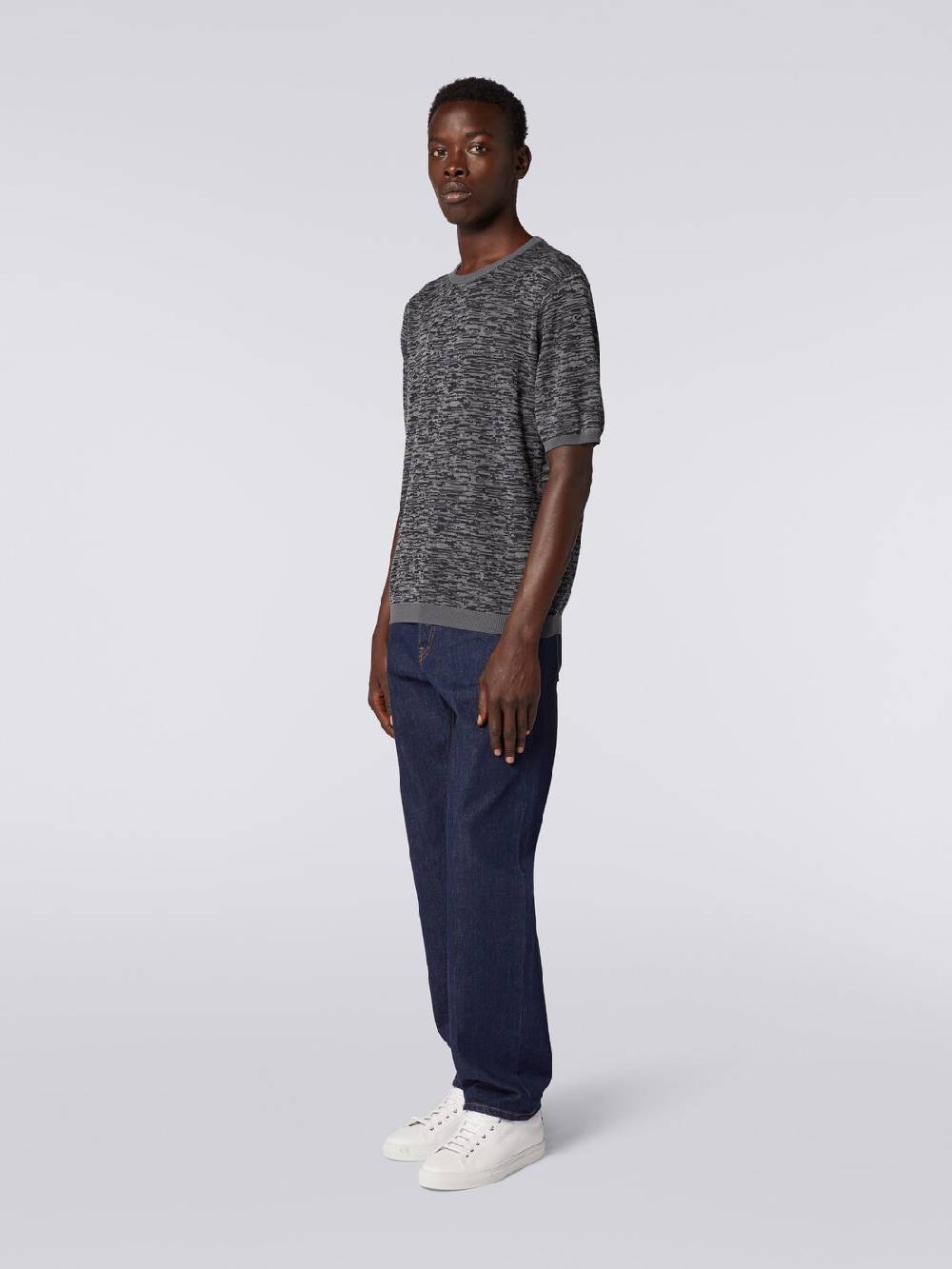 Missoni Maglia girocollo in cotone e lana fiammata Sconti VIP