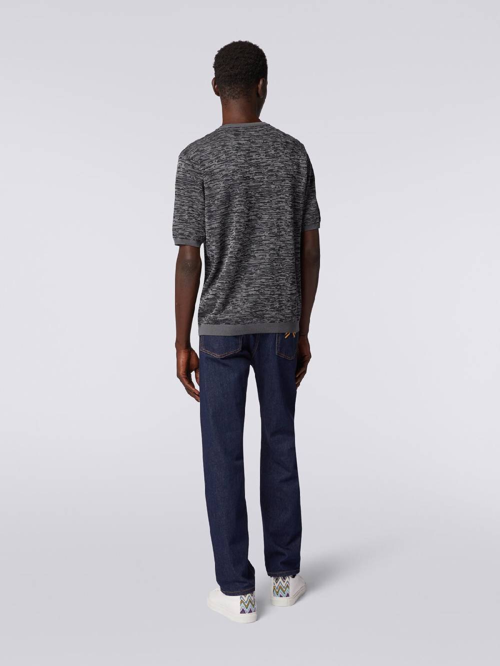 Missoni Maglia girocollo in cotone e lana fiammata Sconti VIP
