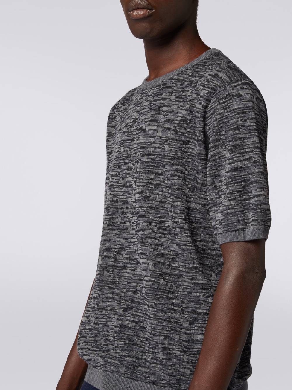 Missoni Maglia girocollo in cotone e lana fiammata Sconti VIP