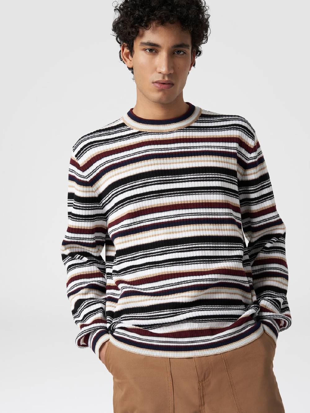 Missoni Pullover girocollo in cotone a righe Prezzo basso