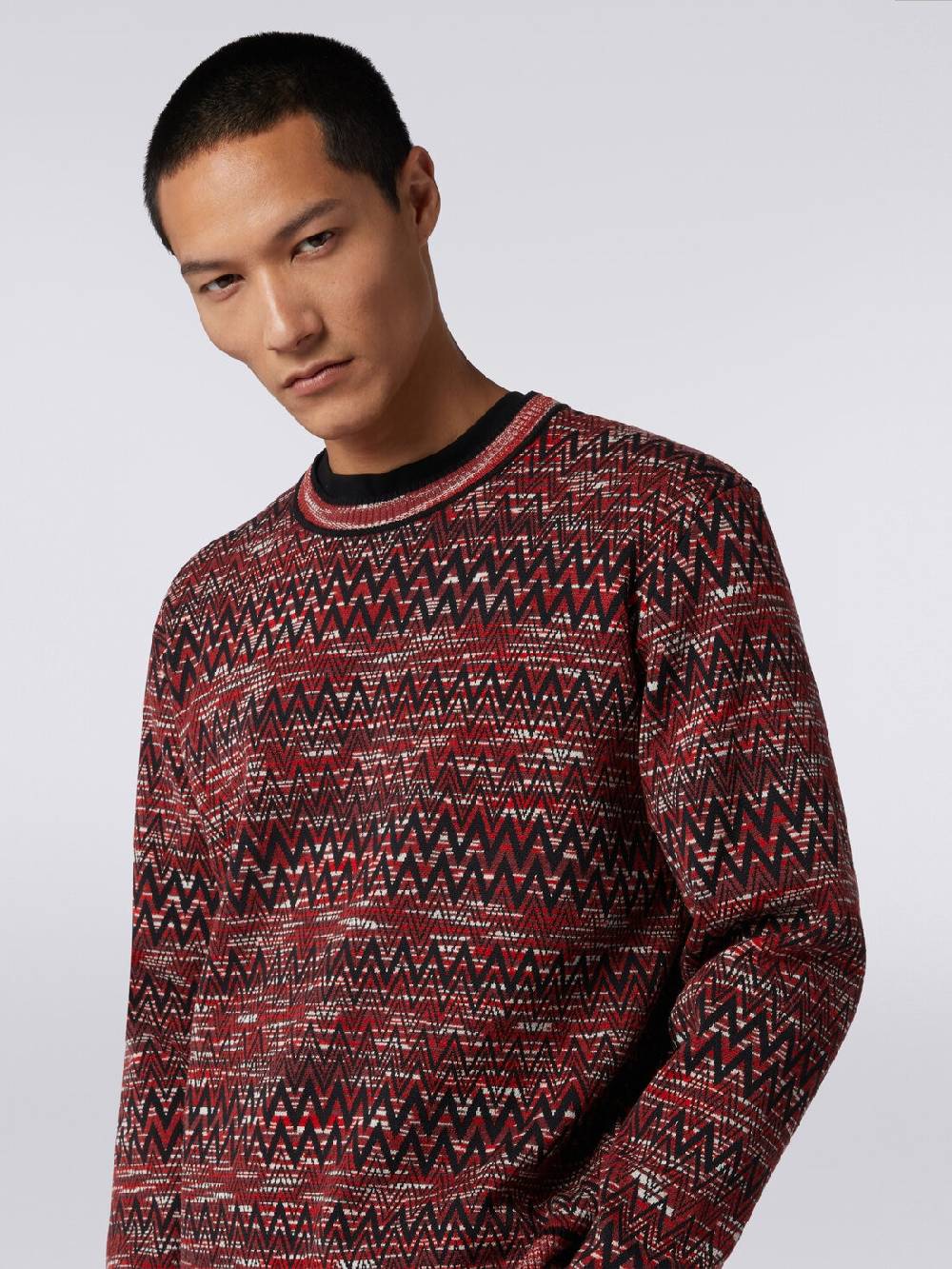 Missoni Maglia girocollo con stampa chevron fiammata Ritorno libero