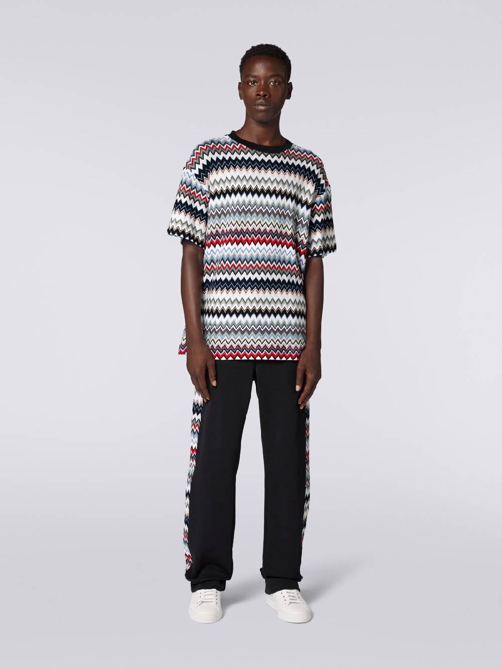 Missoni Joggers in cotone con inserti zig zag Latest stili
