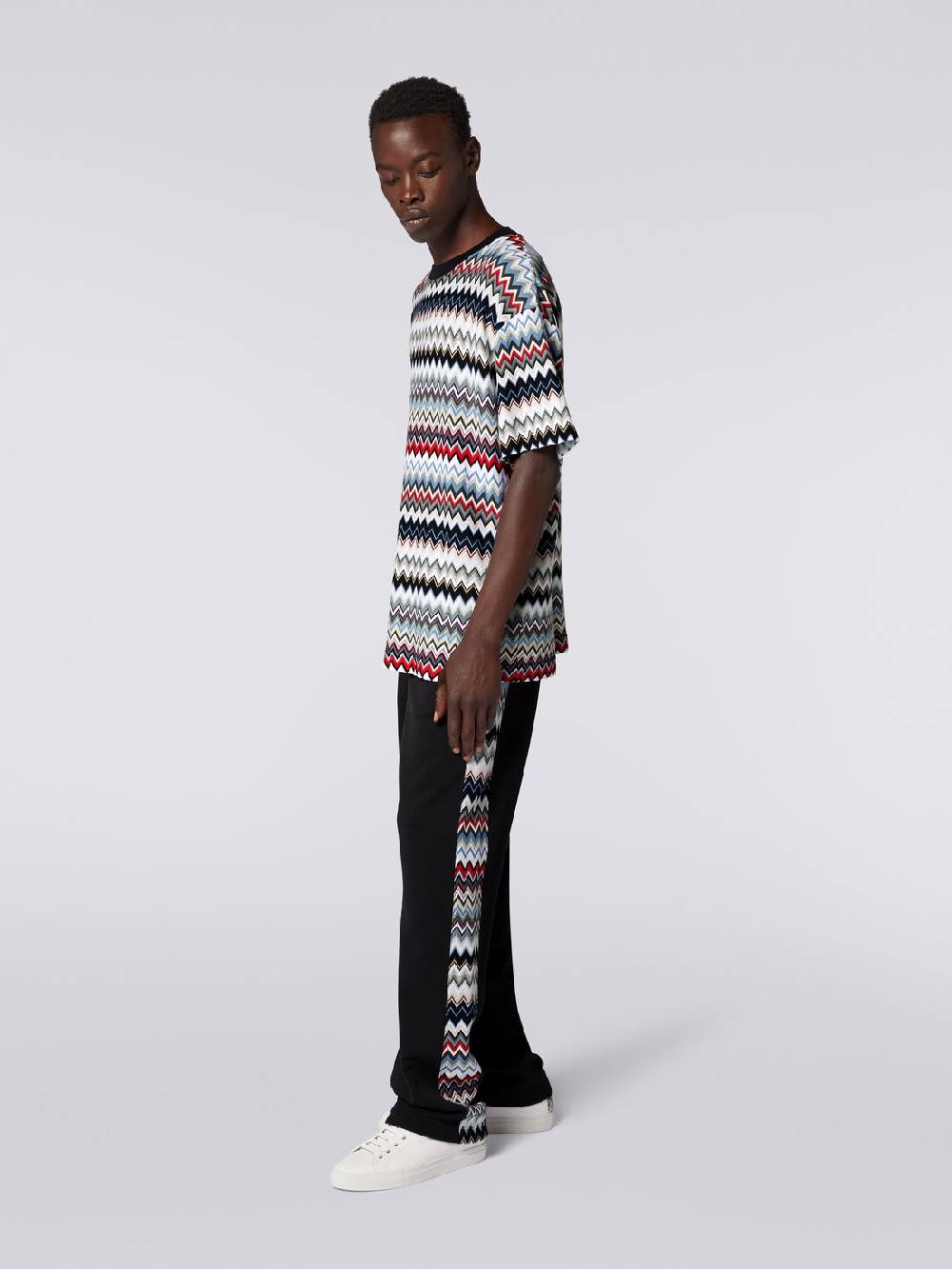 Missoni Joggers in cotone con inserti zig zag Latest stili