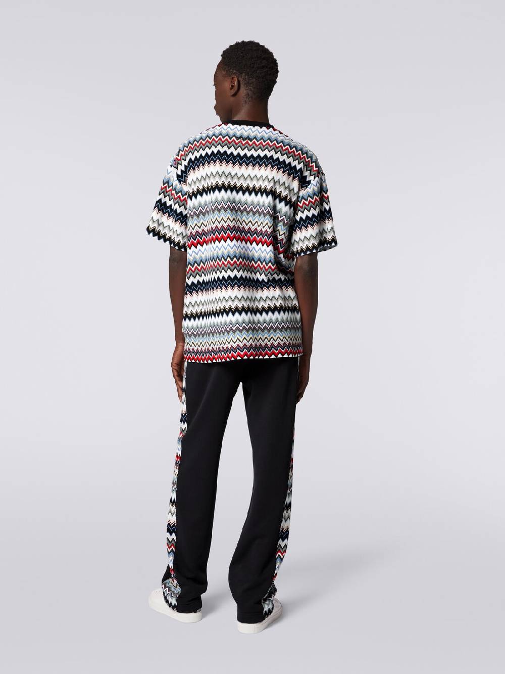 Missoni Joggers in cotone con inserti zig zag Latest stili