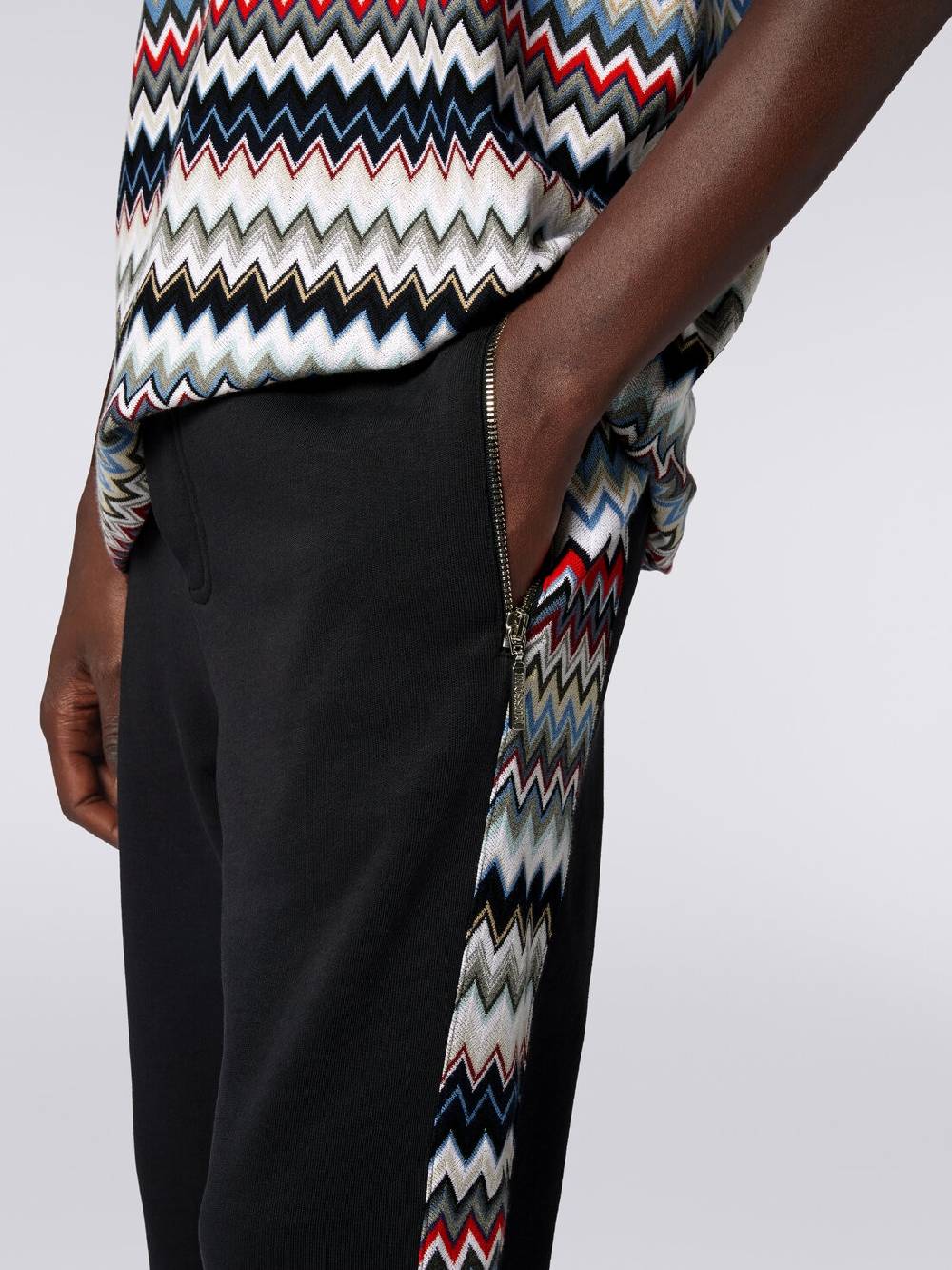 Missoni Joggers in cotone con inserti zig zag Latest stili