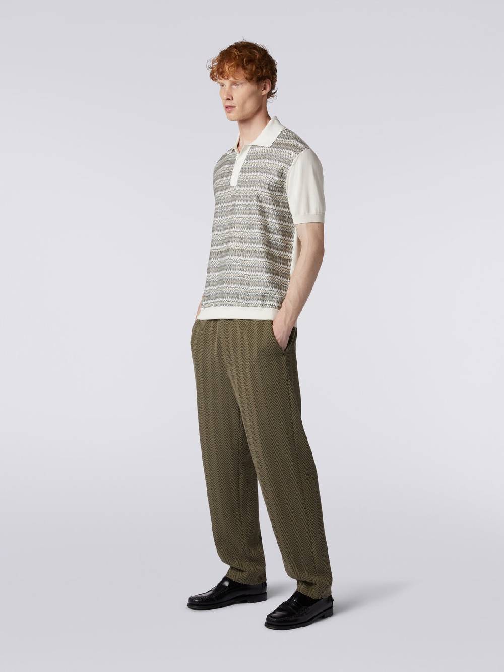 Missoni Pantaloni classici in cotone e viscosa zig zag Ultimo giorno