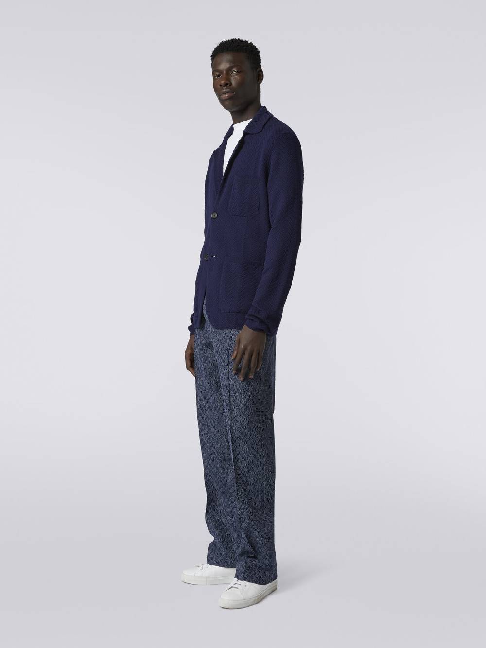 Missoni Pantaloni dritti in maglia di cotone chevron Fino al 60% di sconto