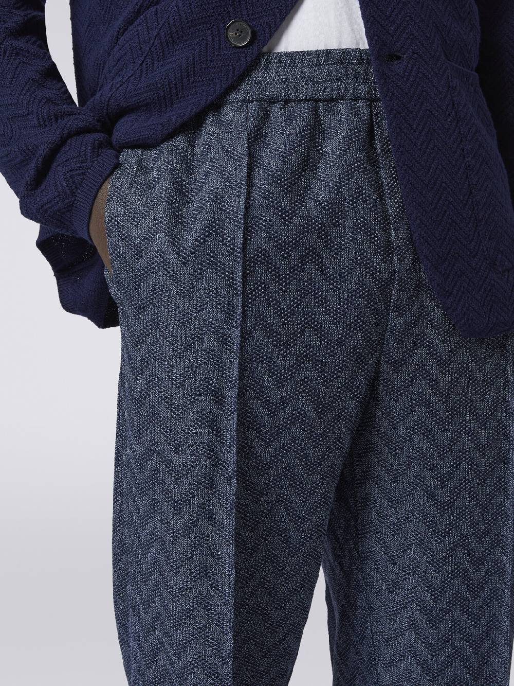 Missoni Pantaloni dritti in maglia di cotone chevron Fino al 60% di sconto