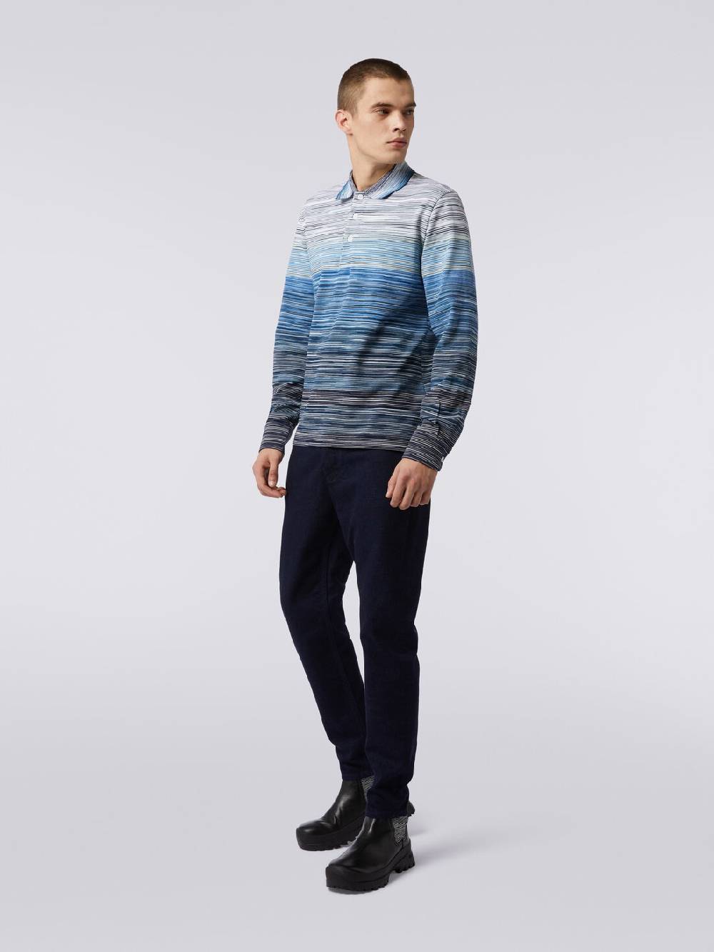 Missoni Polo a maniche lunghe in piquet di cotone fiammato Fino al 65% di sconto