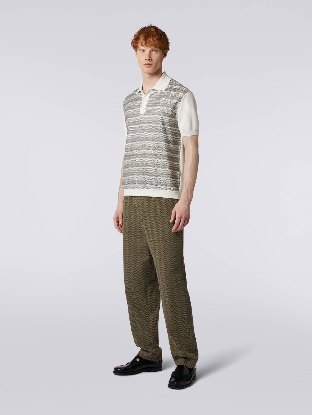 Missoni Polo a maniche corte zig zag con profili a contrasto Solo un giorno rimasto