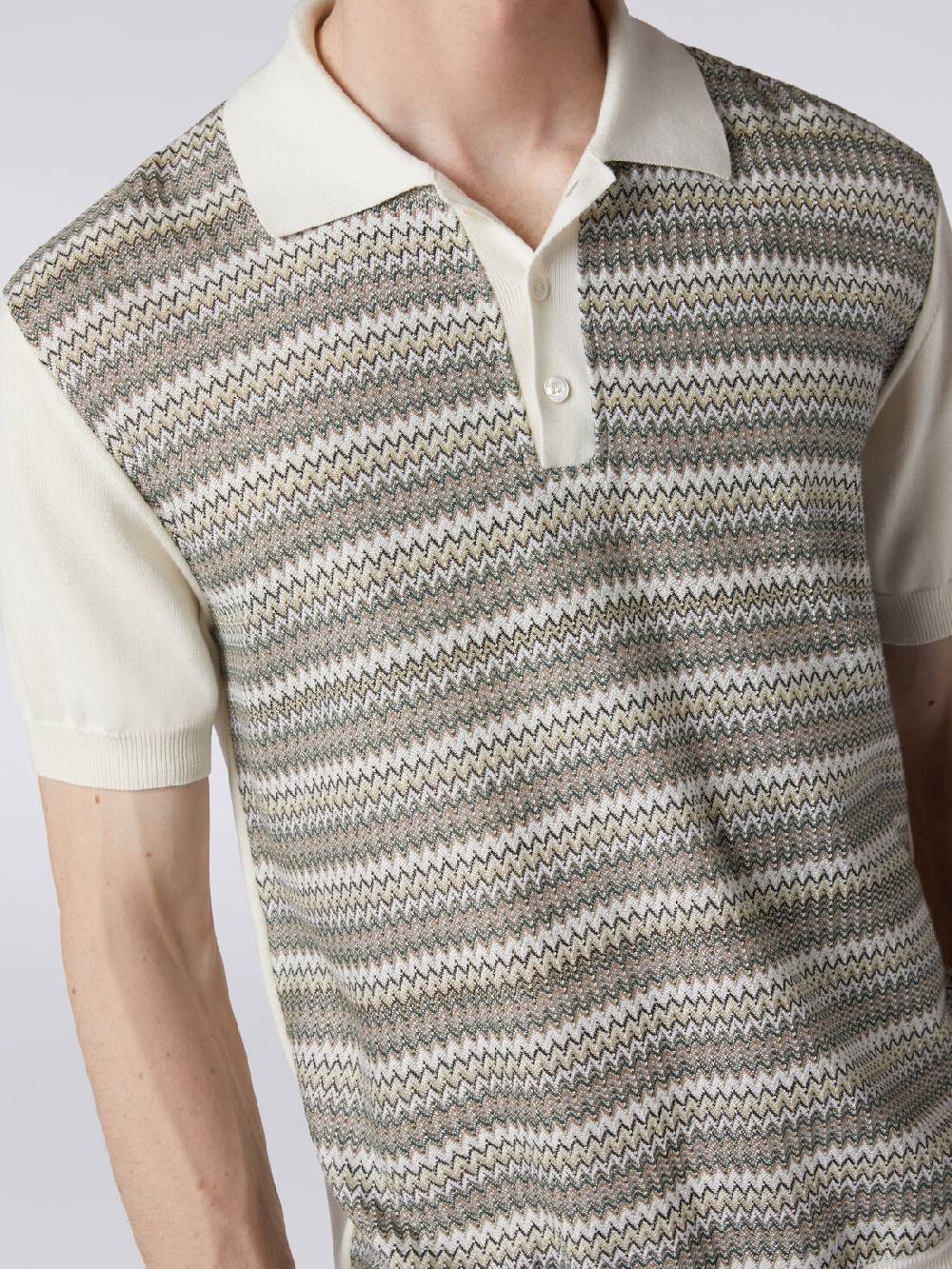 Missoni Polo a maniche corte zig zag con profili a contrasto Solo un giorno rimasto