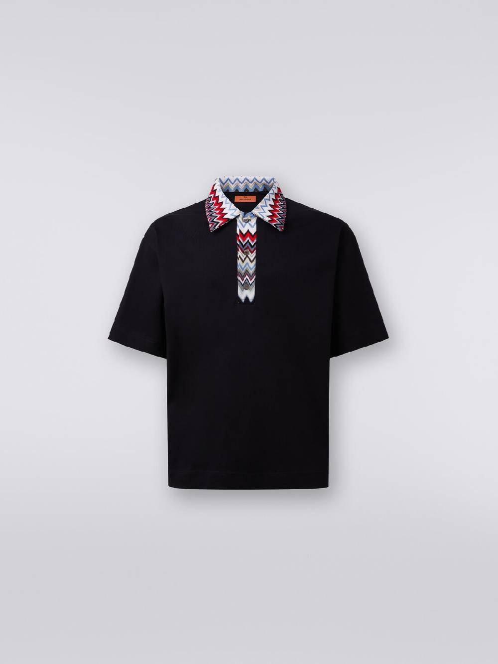Missoni Polo a maniche corte in cotone con inserti zig zag Super sconto