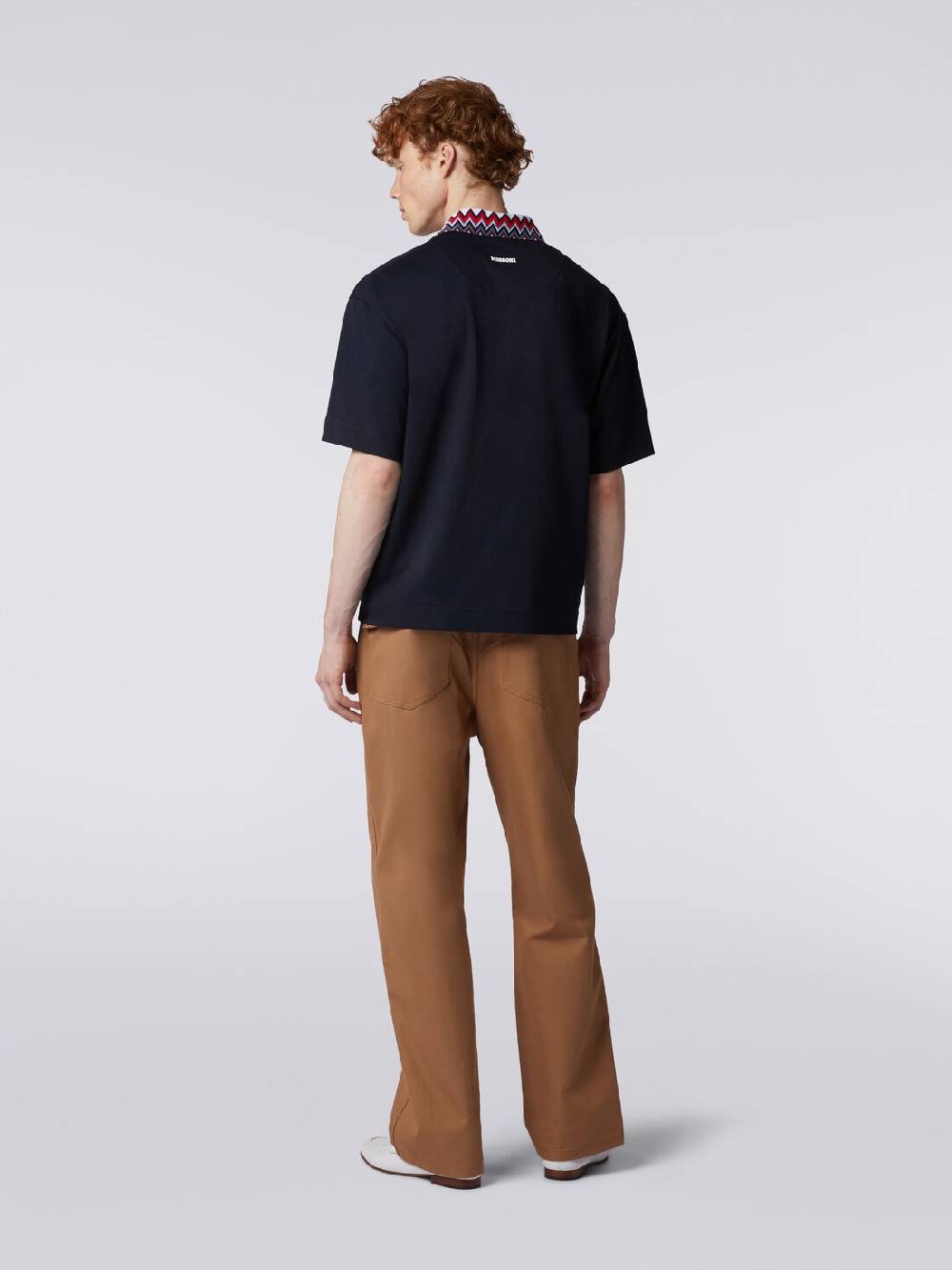 Missoni Polo a maniche corte in cotone con inserti zig zag Super sconto