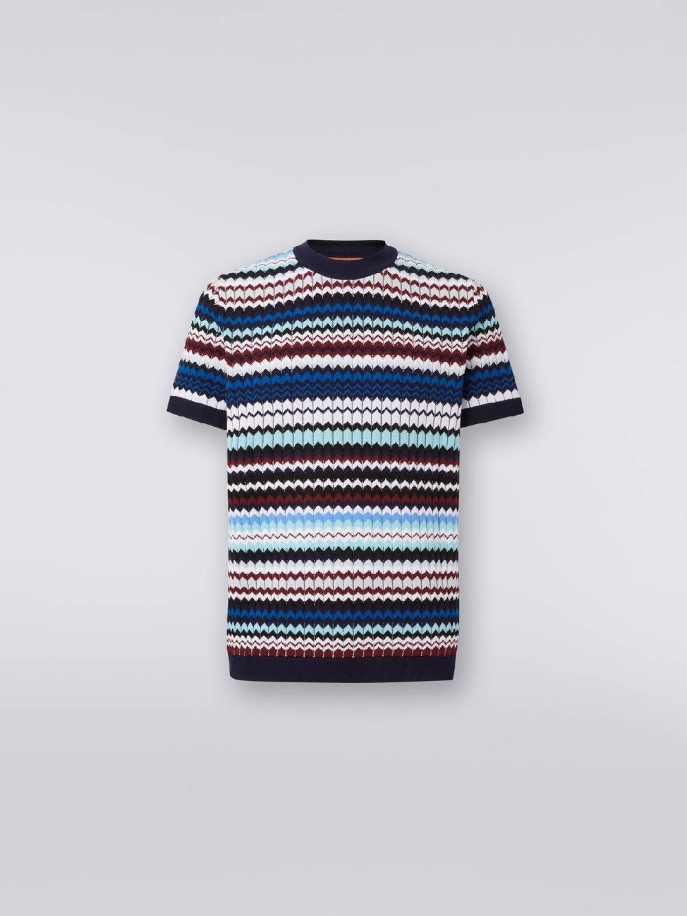 Missoni T-shirt in maglia di cotone zig zag a costine 50% di sconto con spedizione gratuita