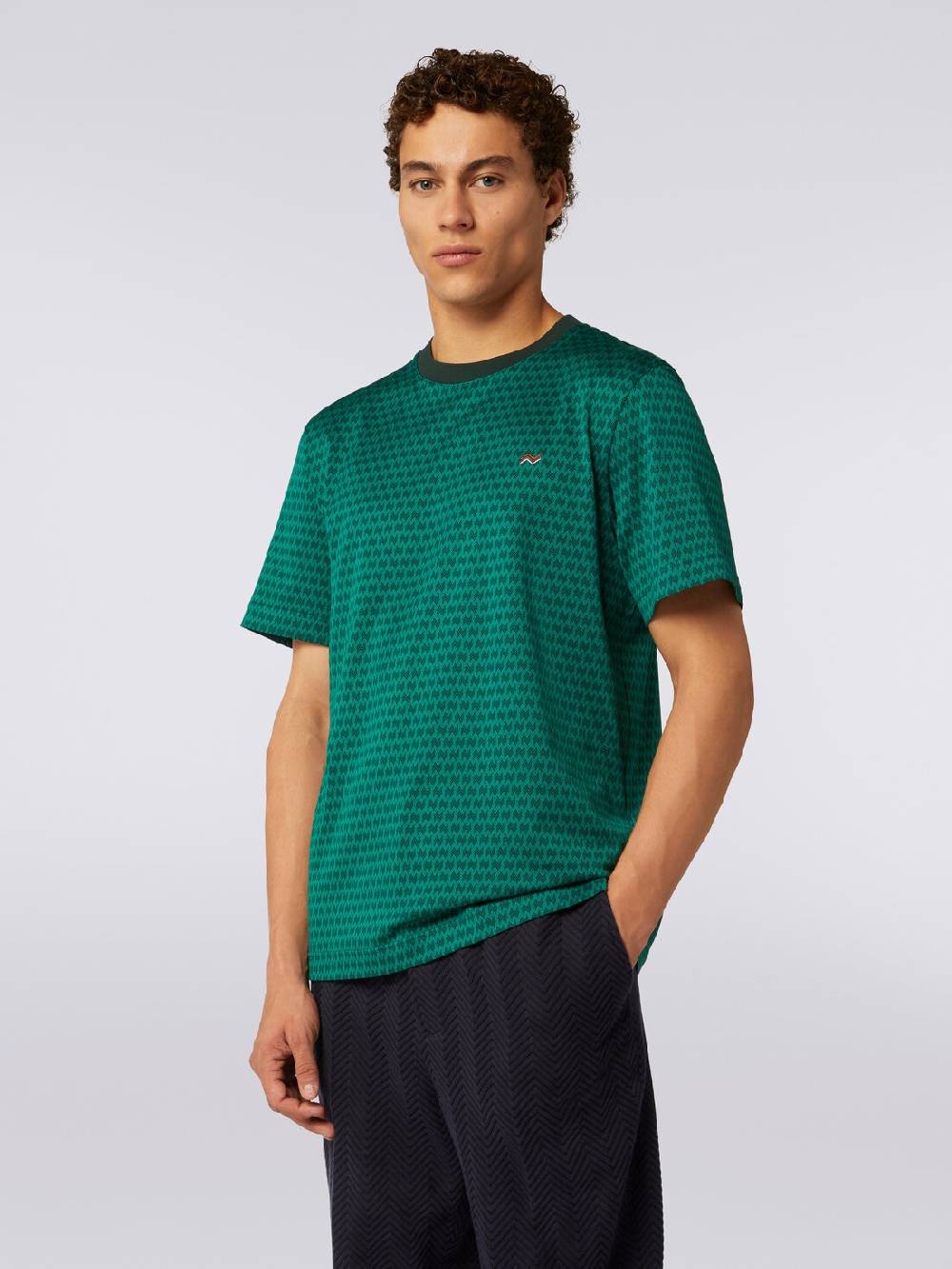 Missoni T-shirt girocollo in cotone con ricami Trasporto libero internazionale