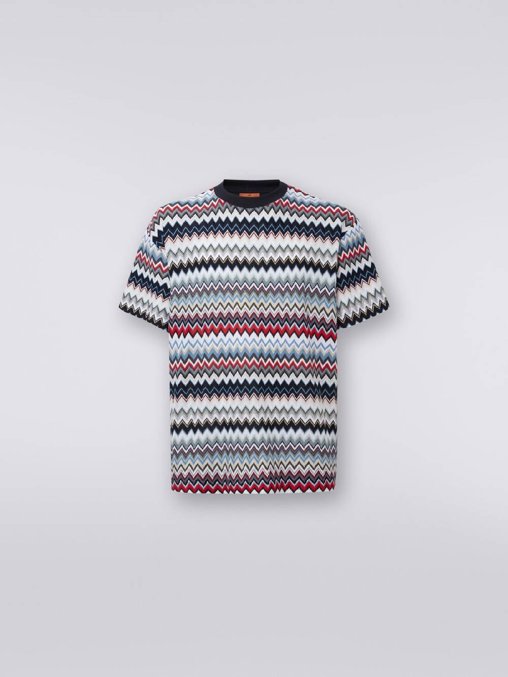 Missoni T-shirt girocollo in cotone zig zag Black Friday Prezzi