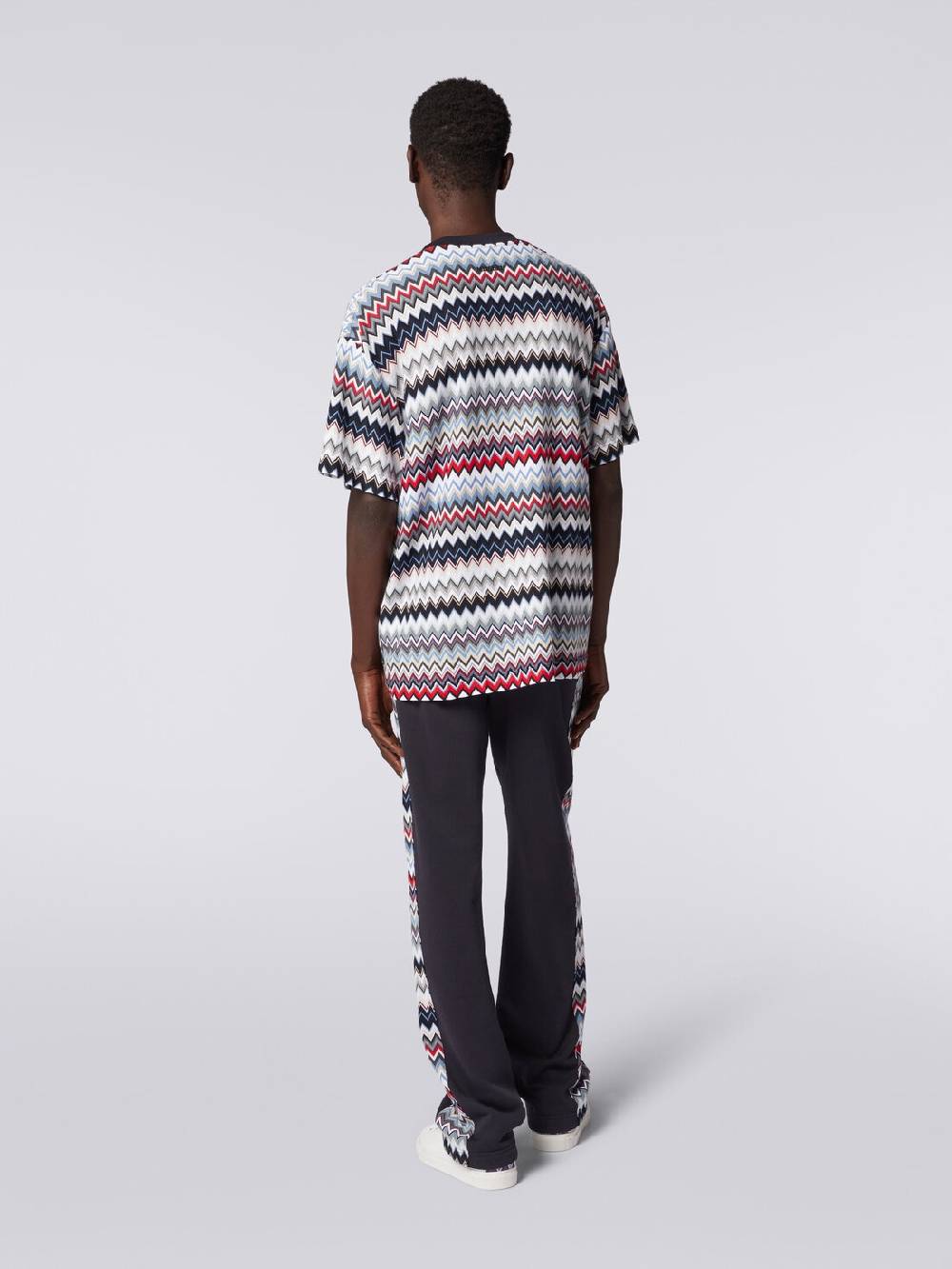 Missoni T-shirt girocollo in cotone zig zag Black Friday Prezzi