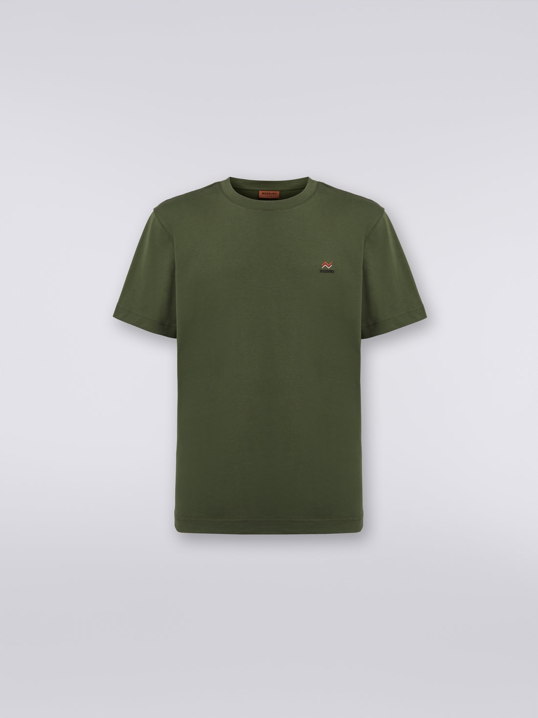 Missoni T-shirt girocollo in cotone con ricamo e logo In vendita