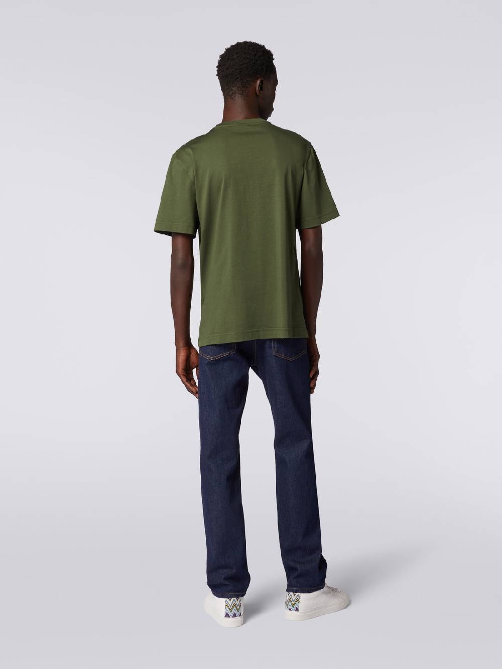 Missoni T-shirt girocollo in cotone con ricamo e logo In vendita