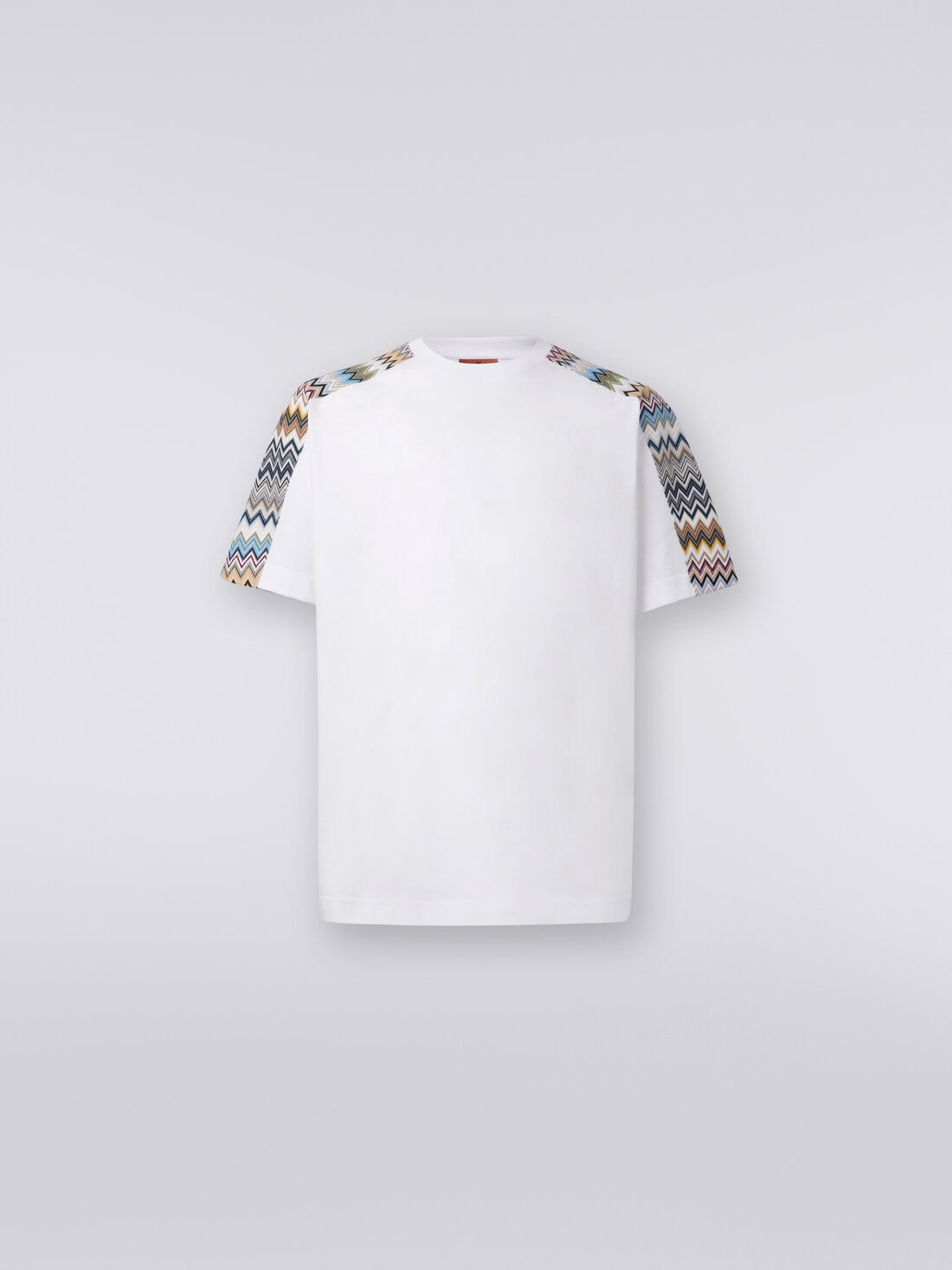 Missoni T-shirt in cotone con inserti zig zag Sconti questo mese