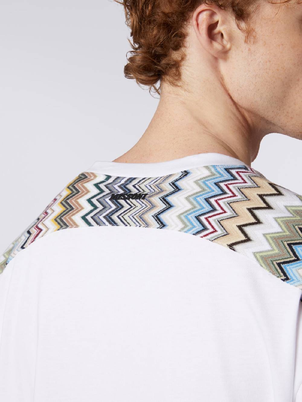 Missoni T-shirt in cotone con inserti zig zag Sconti questo mese