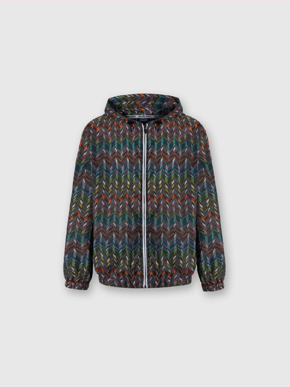 Missoni Giacca a vento in nylon stampato con logo In Linea