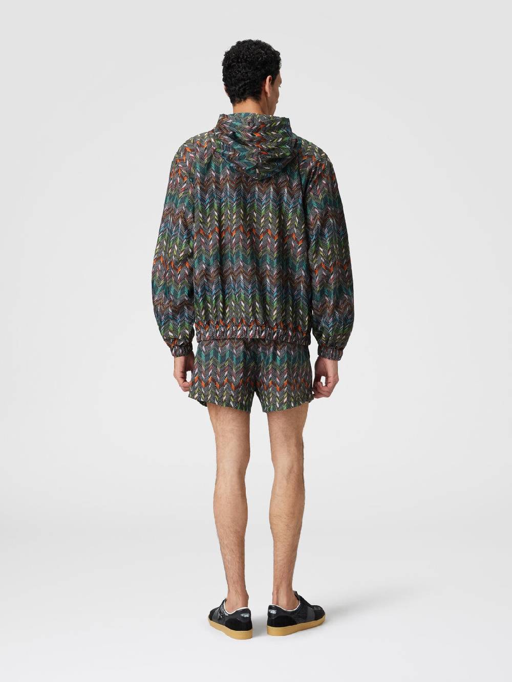 Missoni Giacca a vento in nylon stampato con logo In Linea