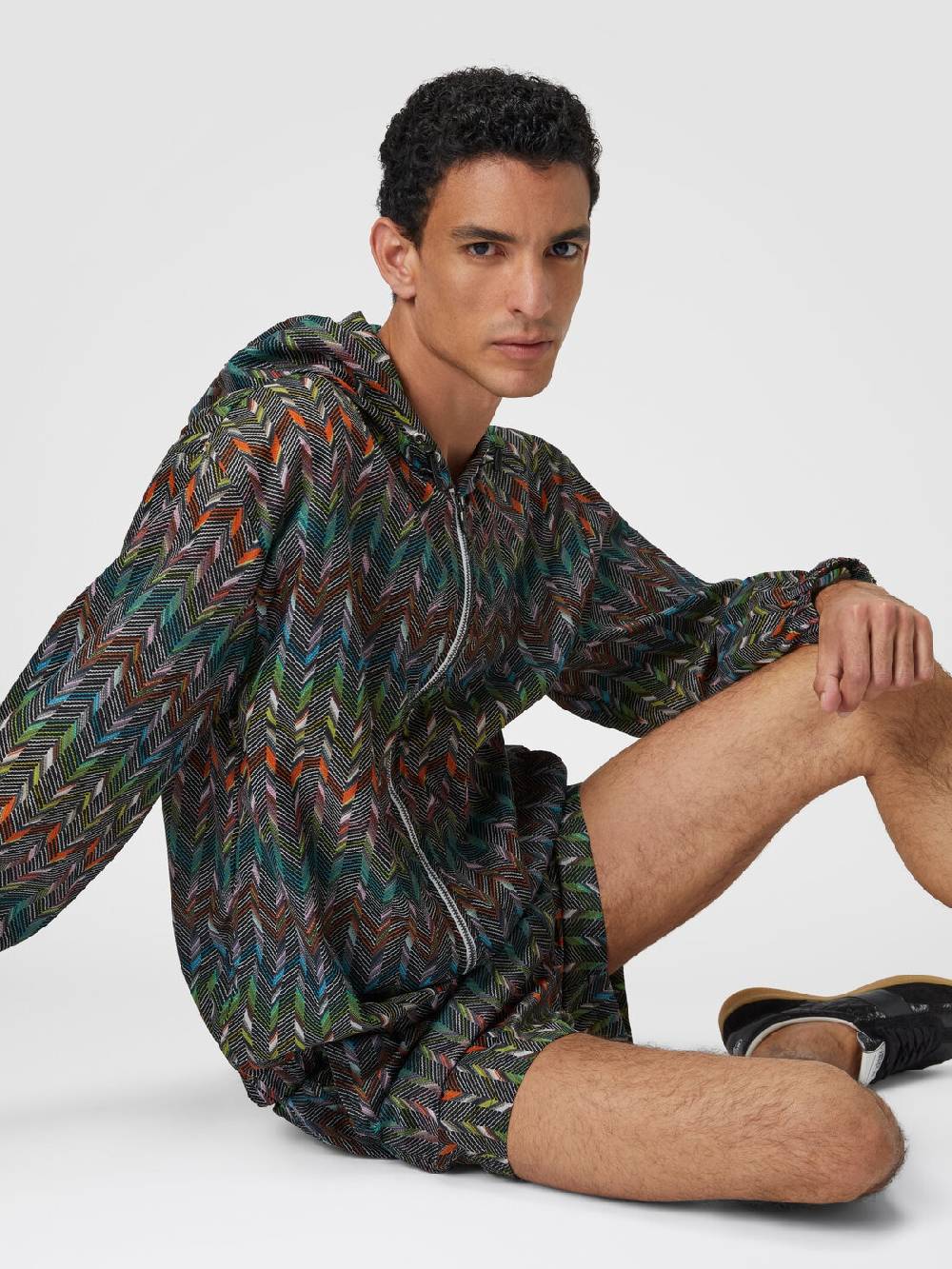 Missoni Giacca a vento in nylon stampato con logo In Linea