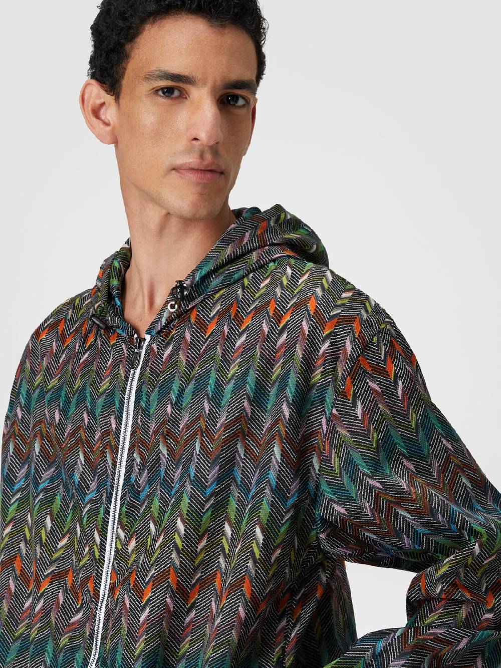 Missoni Giacca a vento in nylon stampato con logo In Linea