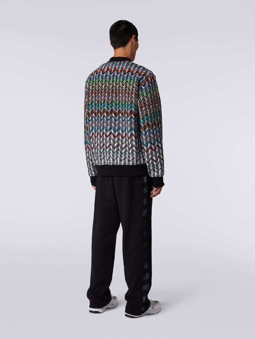 Missoni Cardigan in maglia zig zag con profili tinta unita Nuovo