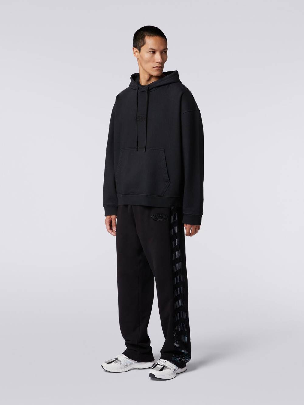 Missoni Felpa in cotone con cappuccio e logo Vendita